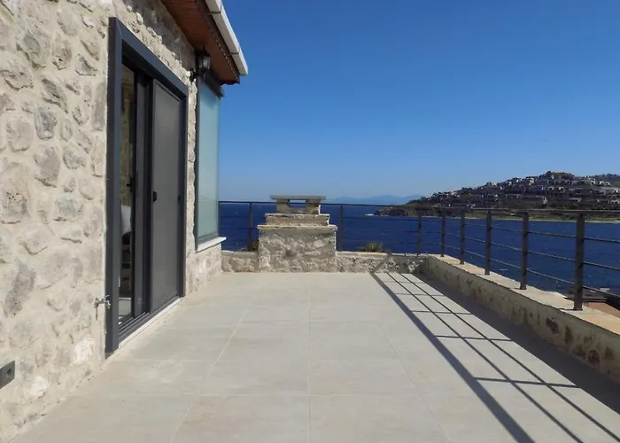 Denize Sifir Restore Edilmis Ahsap Tavan Tas Villa